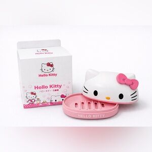 Hello Kitty Soap Dish with Lid | Cute Bathroom Sink Counter Soap Holder